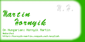 martin hornyik business card